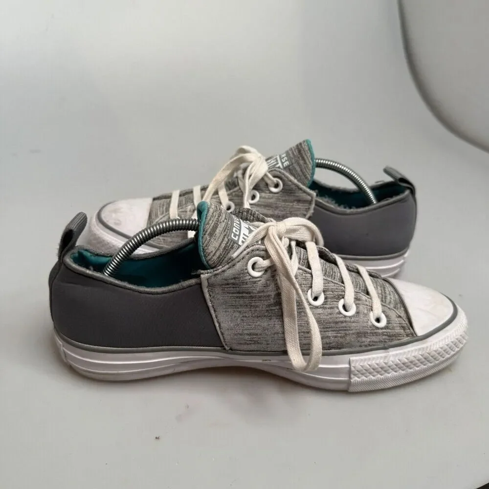 Converse All Star Low Top Gray Teal Padded Tongue Sneakers 553277C US 7 EU 37.5